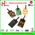 2017 New Custom 3D soft silicone luggage tag/ rubber bag tag/ pvc luggage tag